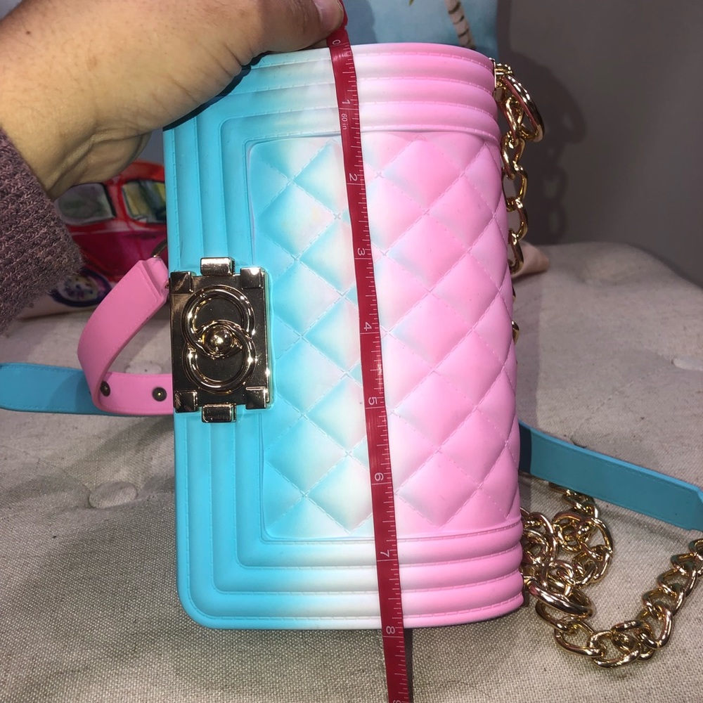 Luxury Rainbow Jelly Chain Crossbody Bag Excellent Condition - Picture 10 of 11